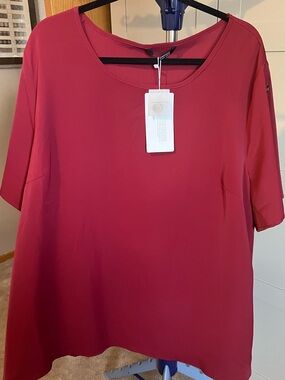 Bloomchic Short Sleeve Tee with cute button detail on sleeve